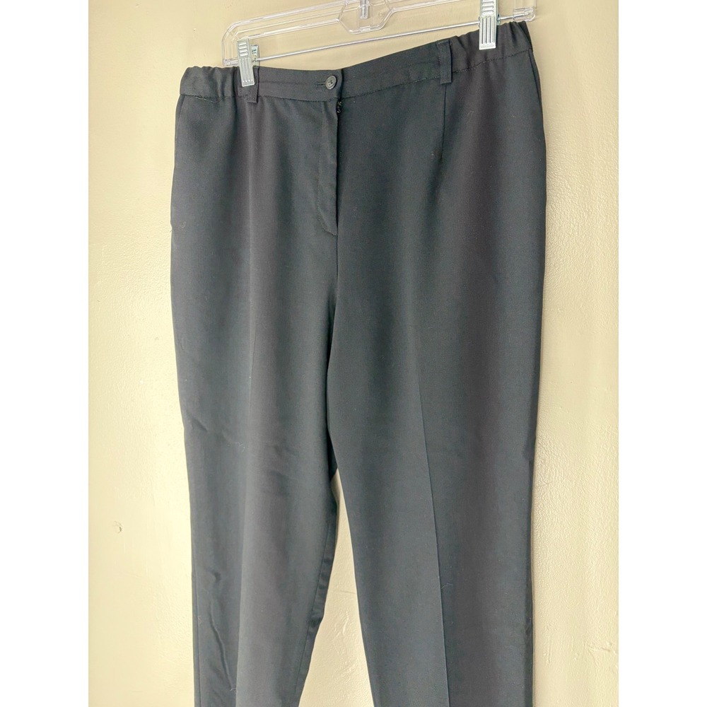 Pendleton Womens Black Wool Blend Straight Leg Dress Pants Size 12 Elastic Back